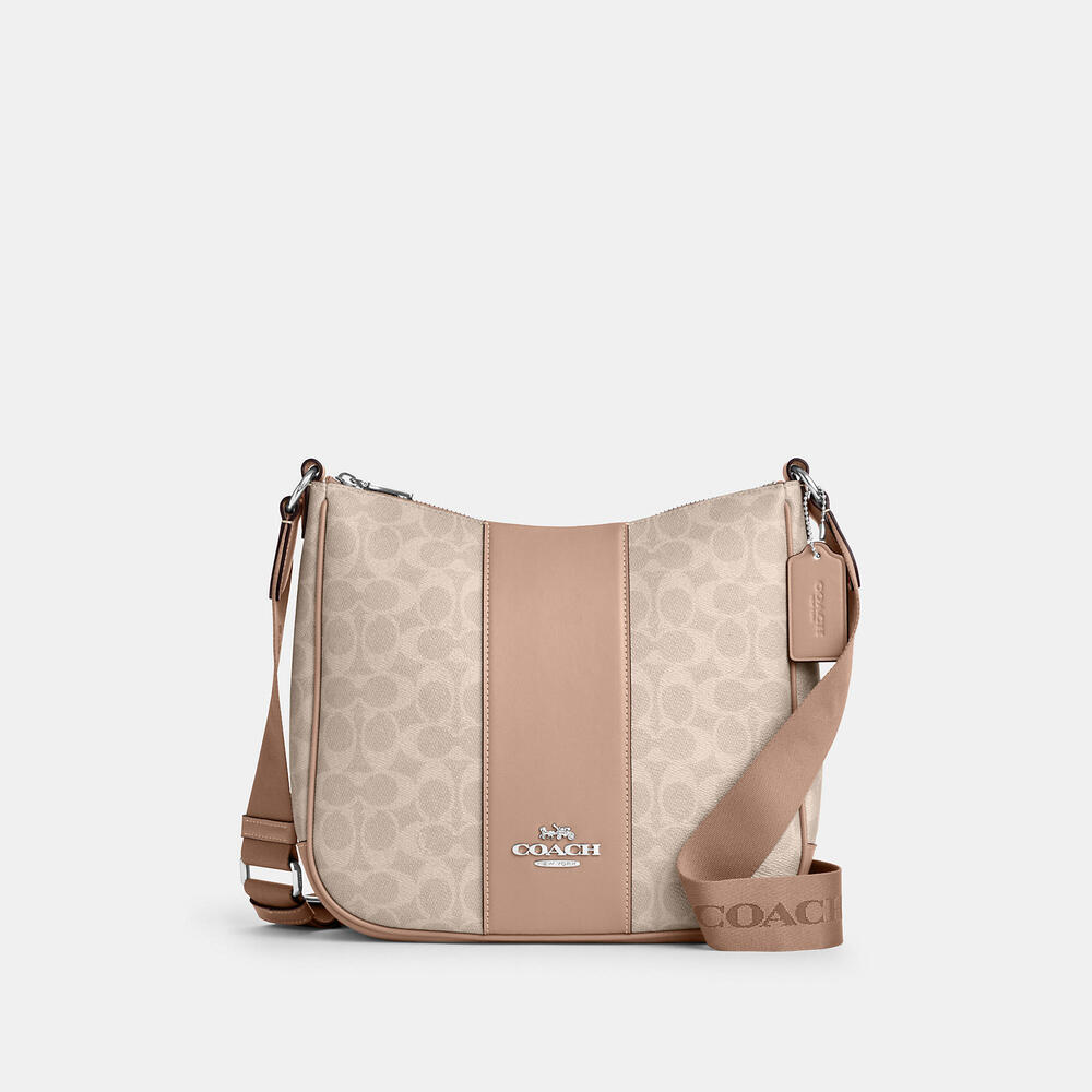 Coach Outlet Ellie File Bag In Signature Canvas With Stripe